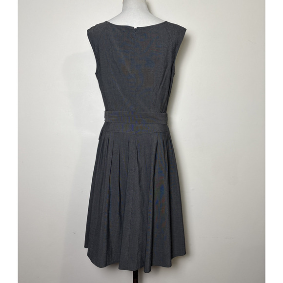 Calvin Klein Retro Gray Midi Dress Sz 8 Minimalist Career Corp Core Twee A-Line - Picture 2 of 6